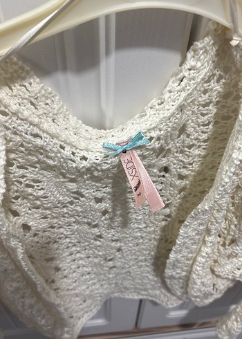 Kız Çocuk Beyaz Örgü Bolero - Görsel 2