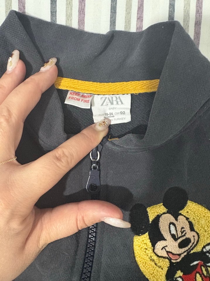 Gri Erkek Çocuk Fermuarlı Sweatshirt - Görsel 3