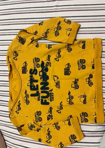 Renkli Baskılı Erkek Çocuk Mavi Sweatshirt 2 li - Görsel 2