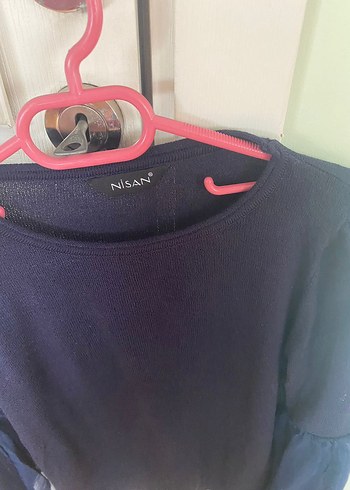 Uzun Kollu Lacivert Triko Bluz - Görsel 3