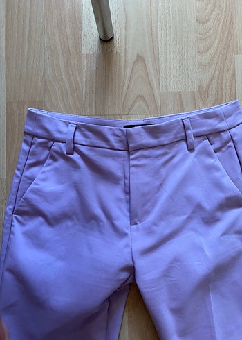 Mor Midi Kadın Kumaş Pantolon - Görsel 2