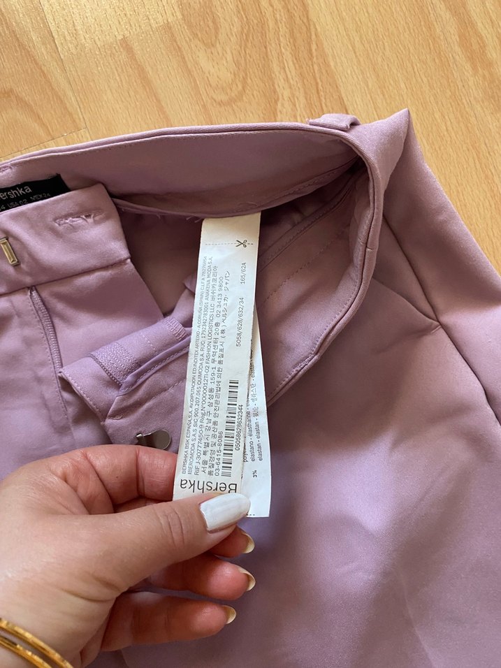 Mor Midi Kadın Kumaş Pantolon - Görsel 4