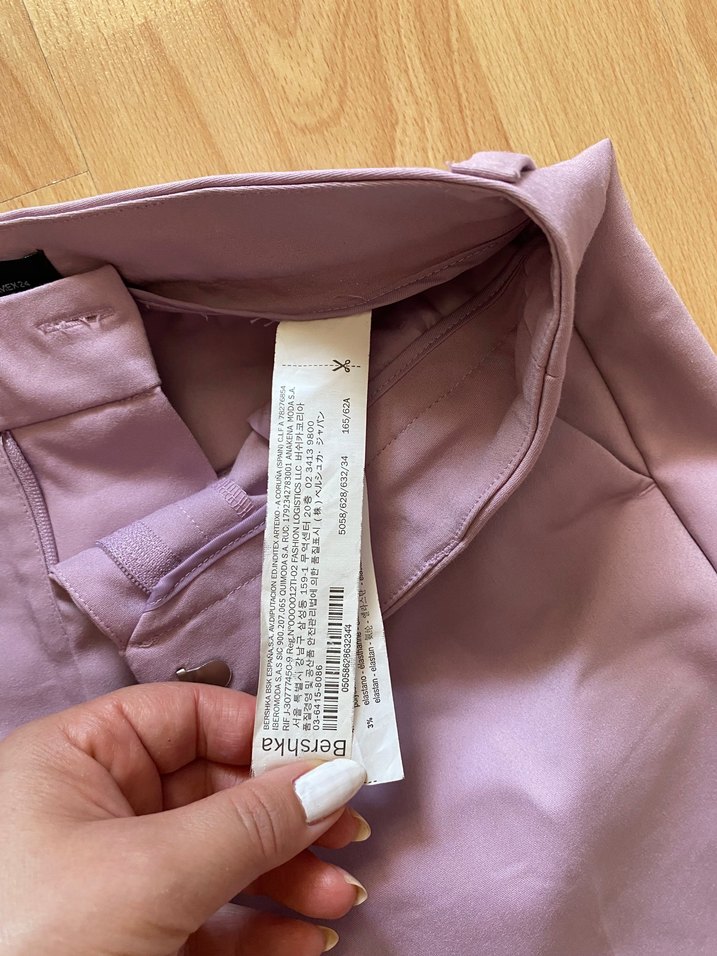 Mor Midi Kadın Kumaş Pantolon - Görsel 5