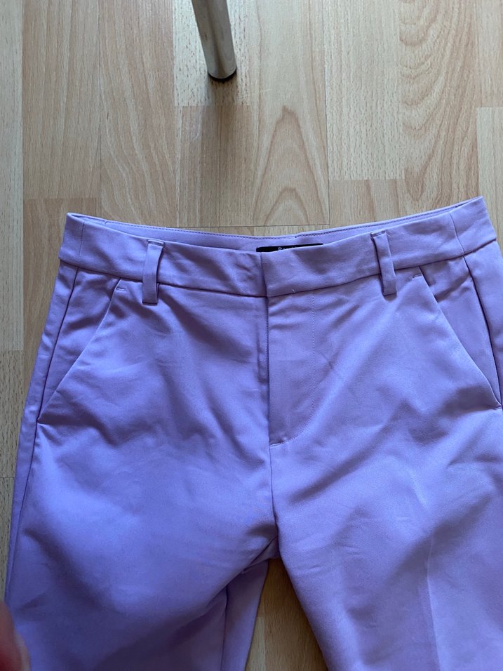 Mor Midi Kadın Kumaş Pantolon - Görsel 2