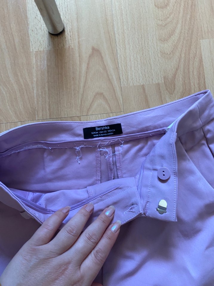 Mor Midi Kadın Kumaş Pantolon - Görsel 3