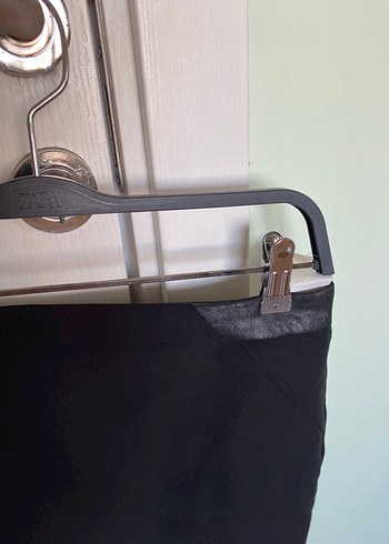 Deri Kemer detaylı Siyah Deri Kalem Etek - Görsel 3