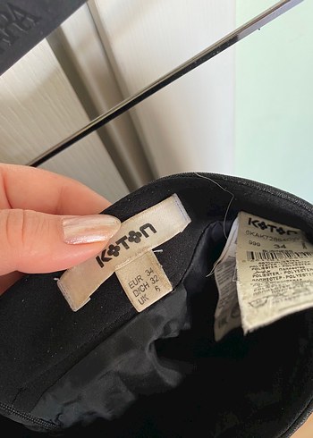 Deri Kemer detaylı Siyah Deri Kalem Etek - Görsel 4