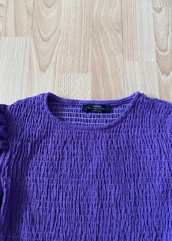 Mor Örgü Uzun Kollu Salaş Bluz - Görsel 3