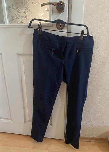 Lacivert Kadın Denim Kumaş Pantolon - Görsel 2