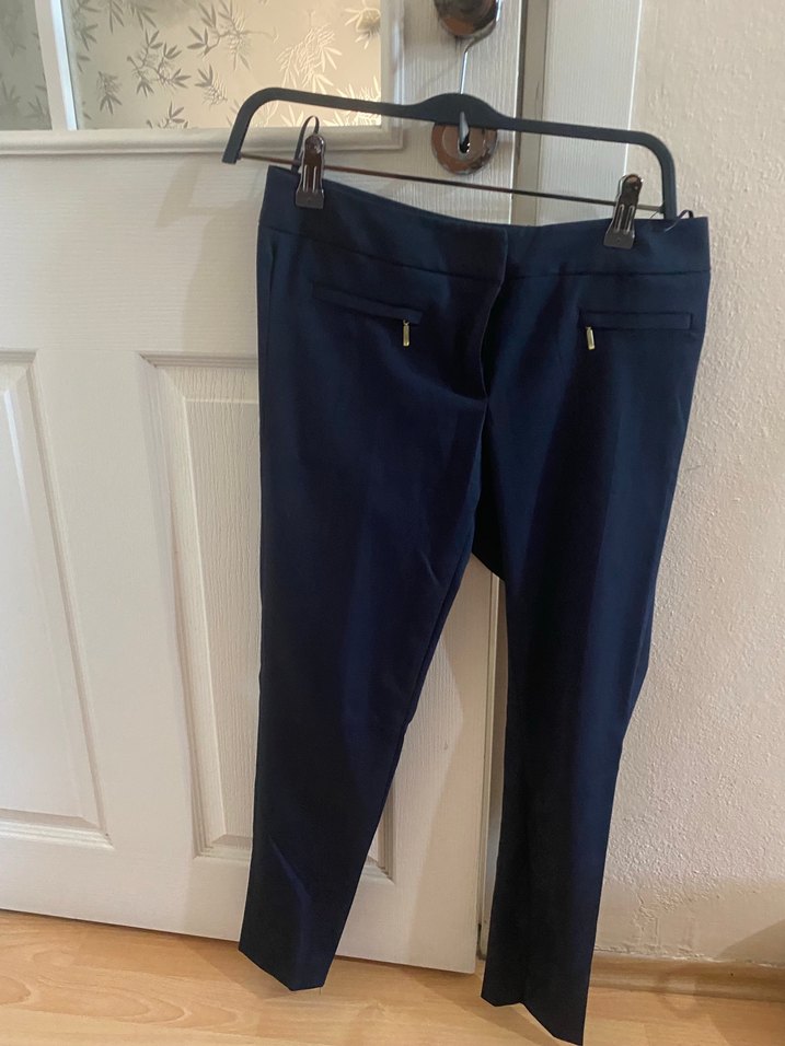 Lacivert Kadın Denim Kumaş Pantolon - Görsel 3