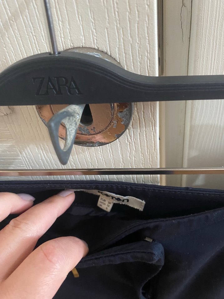 Lacivert Kadın Denim Kumaş Pantolon - Görsel 5