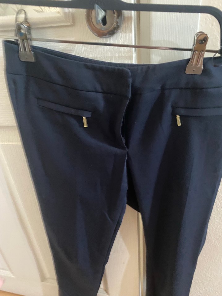 Lacivert Kadın Denim Kumaş Pantolon - Görsel 4