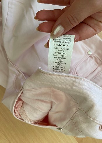 Bej Midi Kadın Pamuk Kumaş Pantolon - Görsel 3