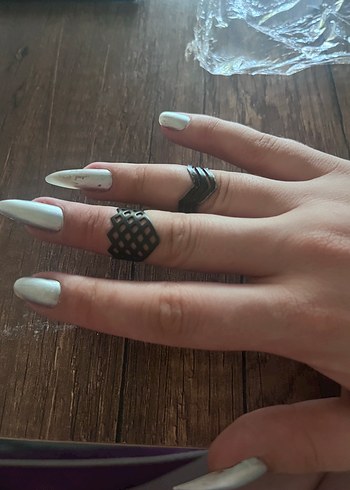 Gothik Beaded Siyah Kadın Yüzük