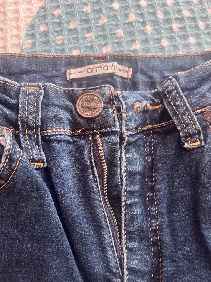 Renkli Bağlama Desenli Normal Boy Kadın Kot Pantolon - Görsel 2