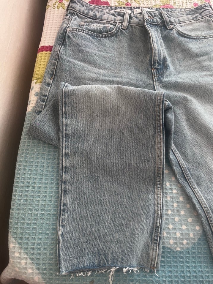 Kadın Gri Batik Desenli Midi Jean - Görsel 2