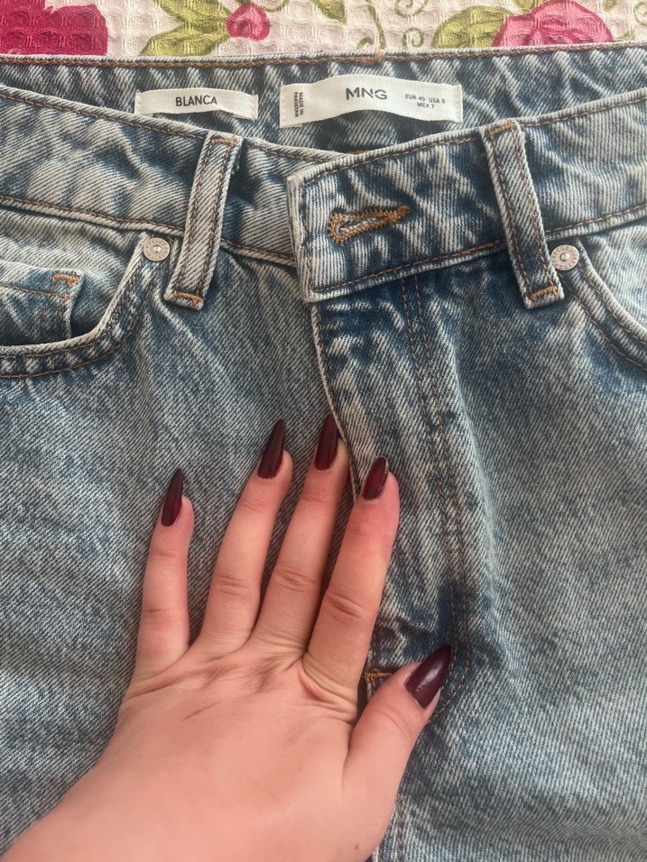 Kadın Gri Batik Desenli Midi Jean - Görsel 3