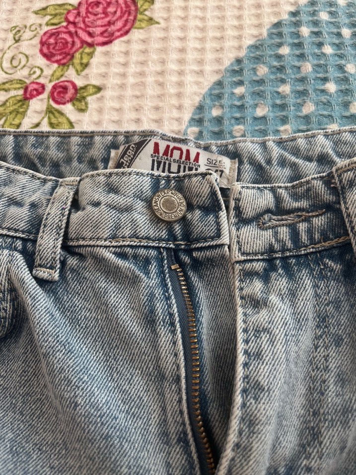 Gri Tie-Dye Loose Fit Kadın Denim Jean - Görsel 3