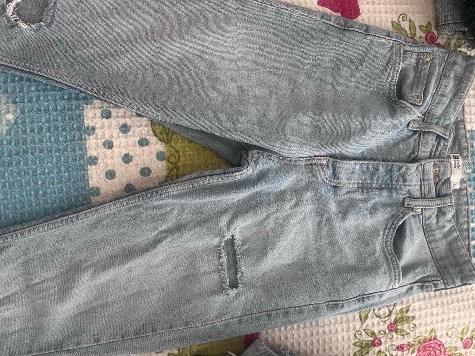 Gri Kadın Denim Salaş Midi Jean - Görsel 3