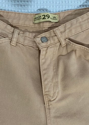 Diğer Bej Kadın Denim Bermuda Şort