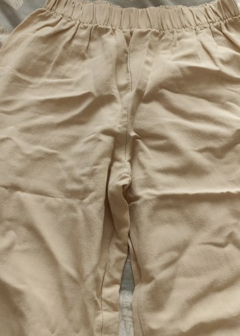 Bej Keten Midi Kadın Pantolon - Görsel 2