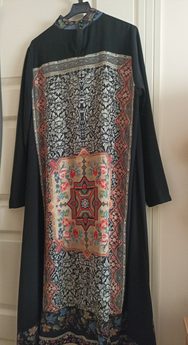 Siyah Uzun Kollu Yüksek Yakalı Hamile Tuniği - Görsel 3