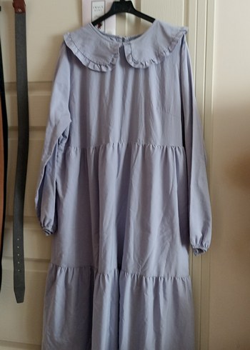 Gri Uzun Kollu Fırfırlı Midi Tunik - Görsel 2