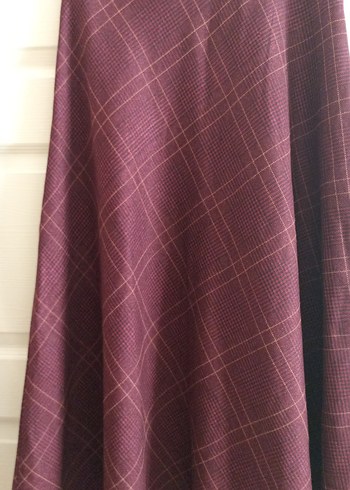 Bordo Midi Pilili Kadın Etek - Görsel 2