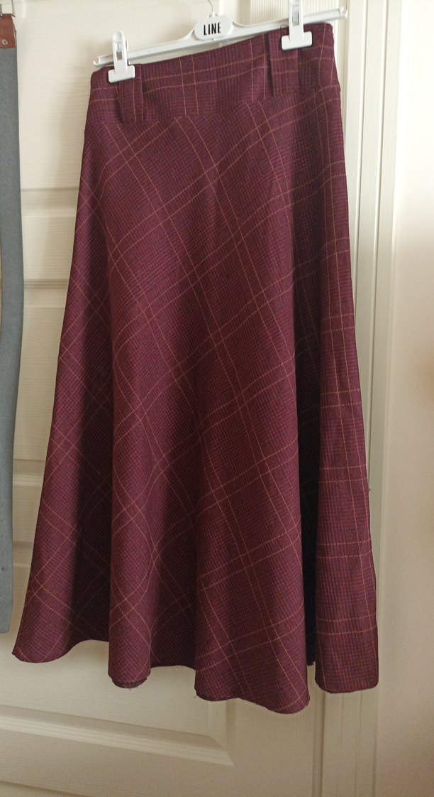 Bordo Midi Pilili Kadın Etek - Görsel 3