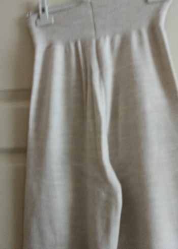 Bej Keten Rahat Kesim Midi Kadın Pantolon - Görsel 3