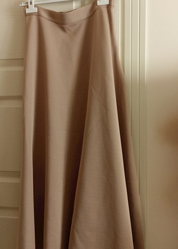 Bej Midi Drapeli Kadın Etek - Görsel 2