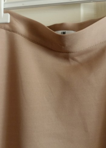 Bej Midi Drapeli Kadın Etek - Görsel 3