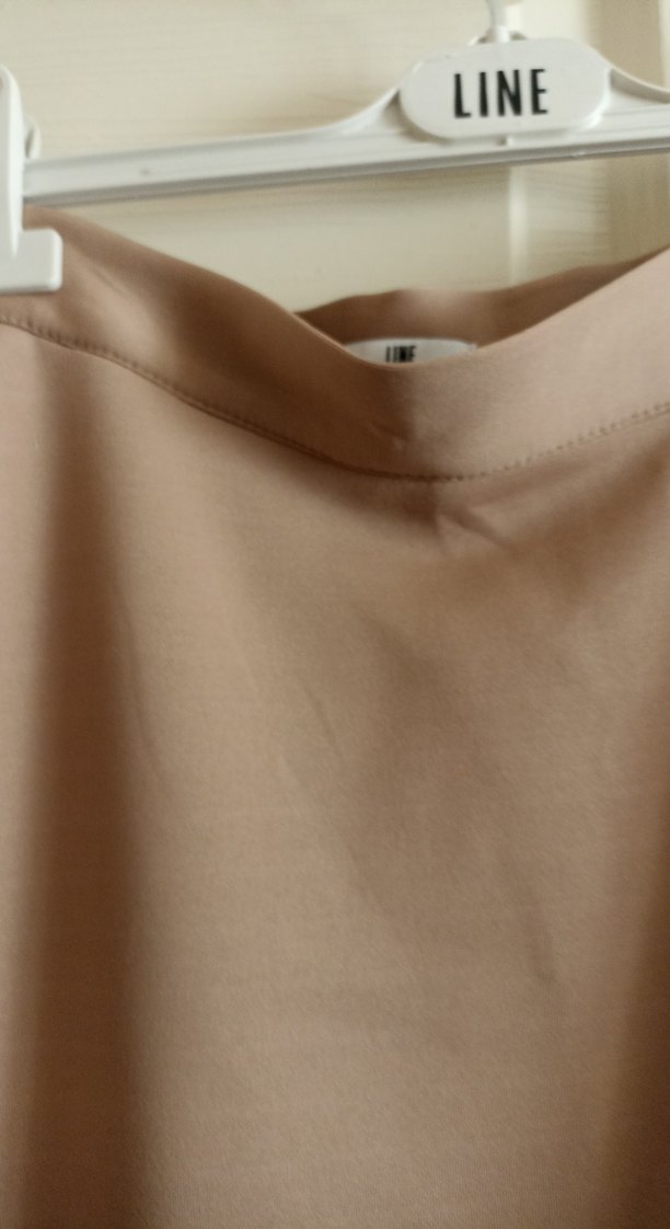 Bej Midi Drapeli Kadın Etek - Görsel 3