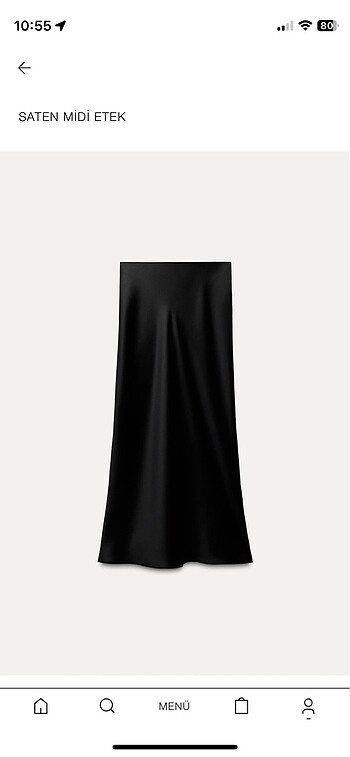 Zara midi saten etek