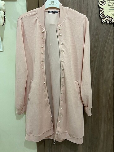 İncili pembe tunik