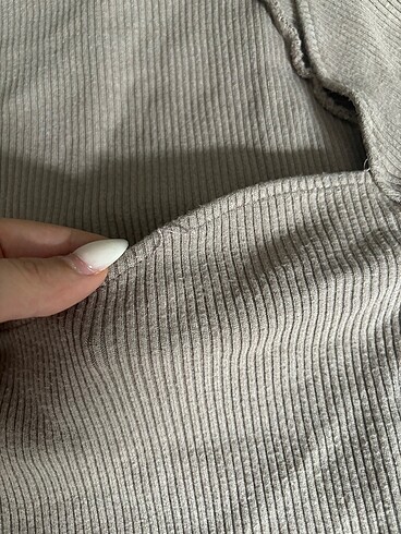 s Beden pull and bear bluz crop vizon uzun kollu