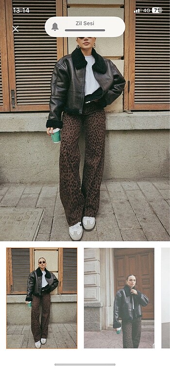 xs Beden kahverengi Renk Leopar pantolon