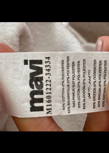 Mavi Beyaz Baskılı Kısa Kollu Kadın Sweatshirt