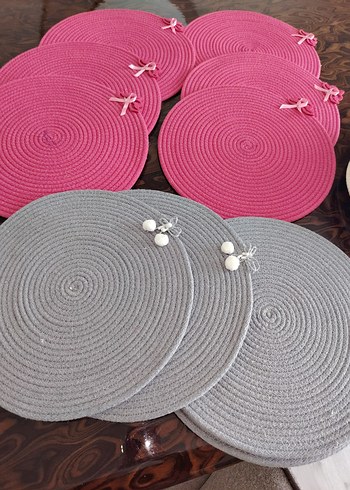 Pembe ve Gri Nakışlı Bohem Supla Seti