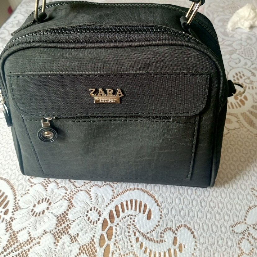 Zara Siyah Deri Kadın Çanta - Görsel 5