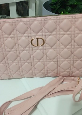 Pembe Nakışlı Kadın Çantası Fermuarlı - Görsel 11