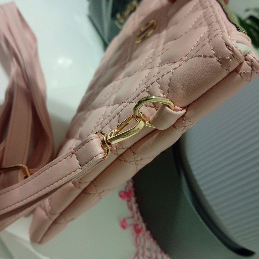 Pembe Nakışlı Kadın Çantası Fermuarlı - Görsel 5