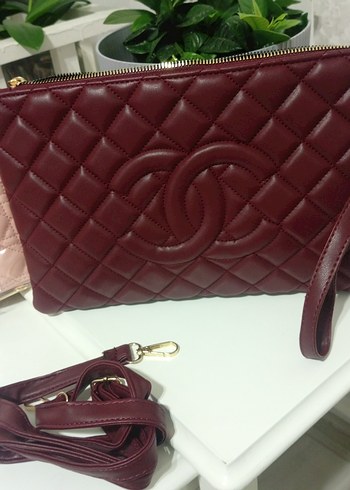 Bordo Deri Kadın Çanta Tokalı - Görsel 10