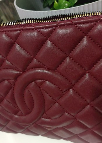 Bordo Deri Kadın Çanta Tokalı - Görsel 3