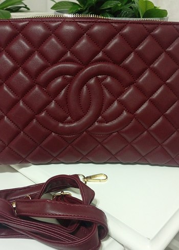 Bordo Deri Kadın Çanta Tokalı - Görsel 2