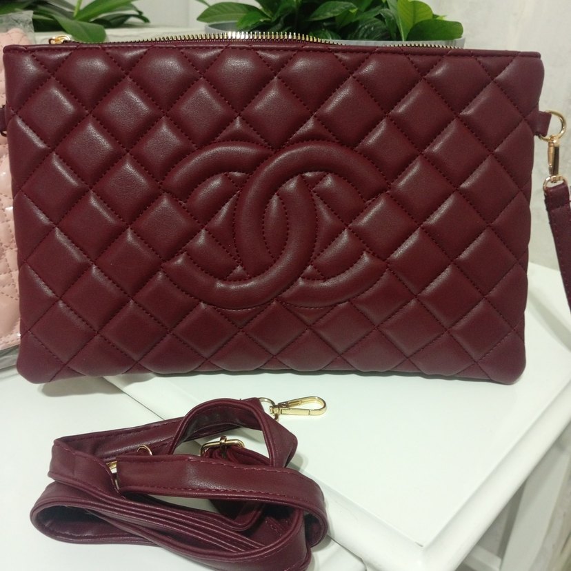 Bordo Deri Kadın Çanta Tokalı - Görsel 2