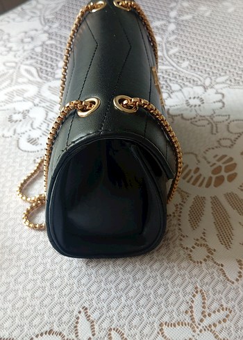 Zincir Detaylı Yılan Desenli Deri Kadın Çanta - Görsel 8