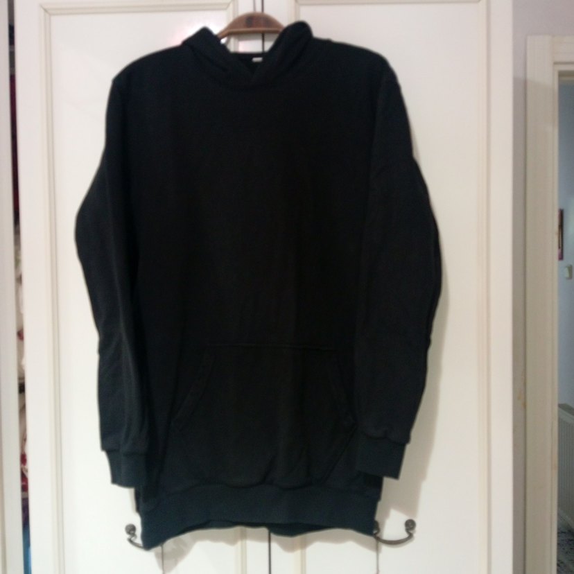 Siyah Kadın Kapüşonlu Sweatshirt - Görsel 4