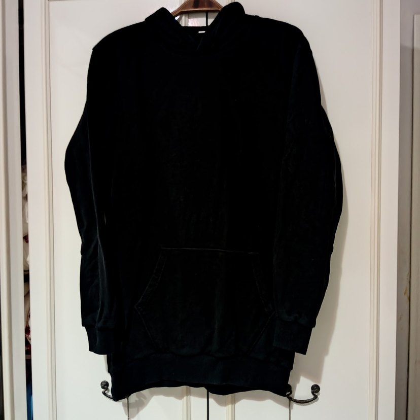 Siyah Kadın Kapüşonlu Sweatshirt - Görsel 2