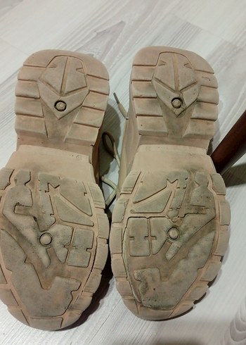 Bej Bağcıklı Kadın Platform Spor Ayakkabı - Görsel 20